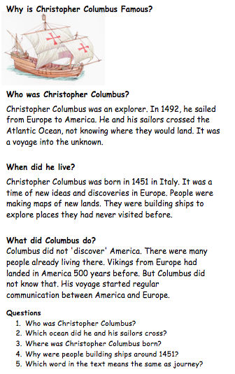 christopher columbus biography ks2