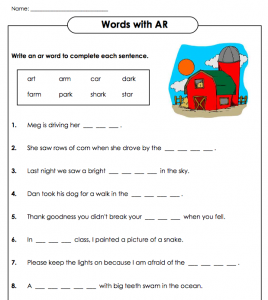 ar worksheets - TeachingCave.com - TeachingCave.com
