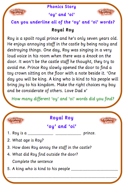 Oy and Oi Phonics Games and Worksheets | Oi and Oy Sound | Worksheets