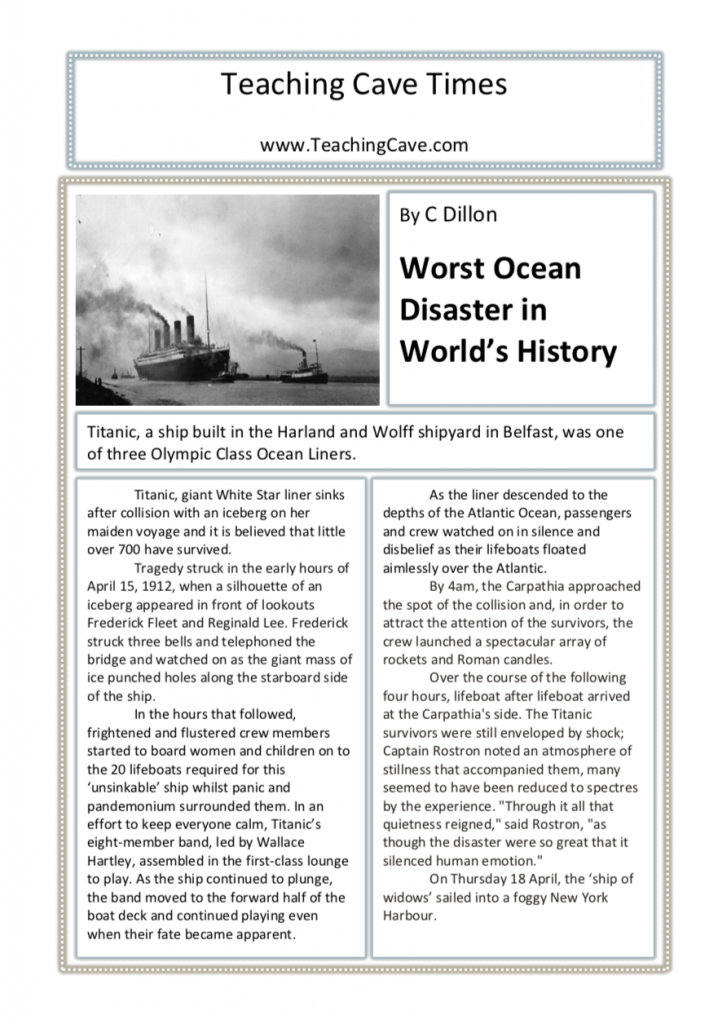 research paper on the titanic