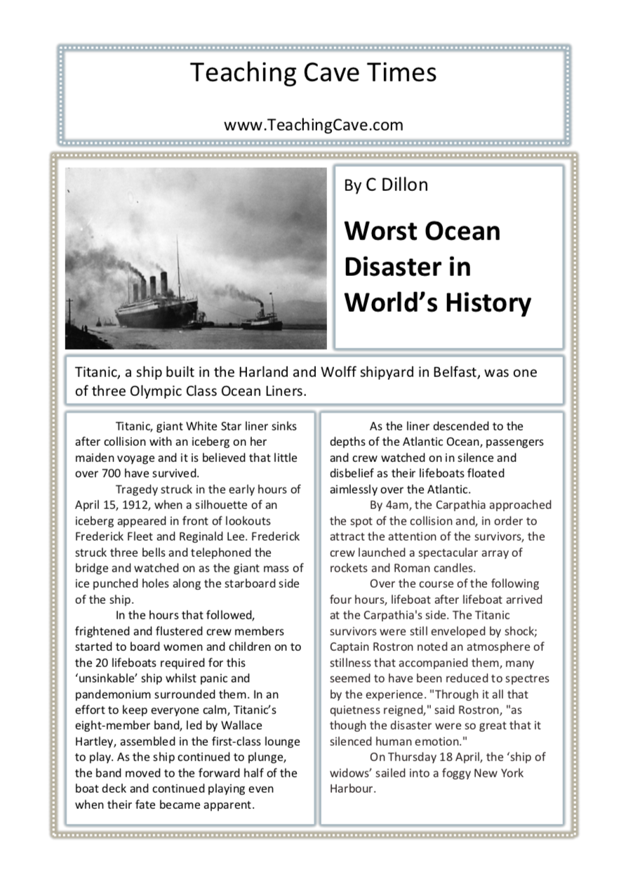 Titanic Lesson Ideas And Resources Titanic Teaching Resources Titanic Topic Ideas Titanic Topic Resources Ks1 And Ks2 Passengers And Crew P5 P6 P7 Teachingcave Com